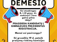 Prasideda kandidatų į gimnazijos prezidentus registracija