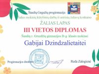 Sėkmė šalies mokinių konkurse „ŽALIAS LAPAS“